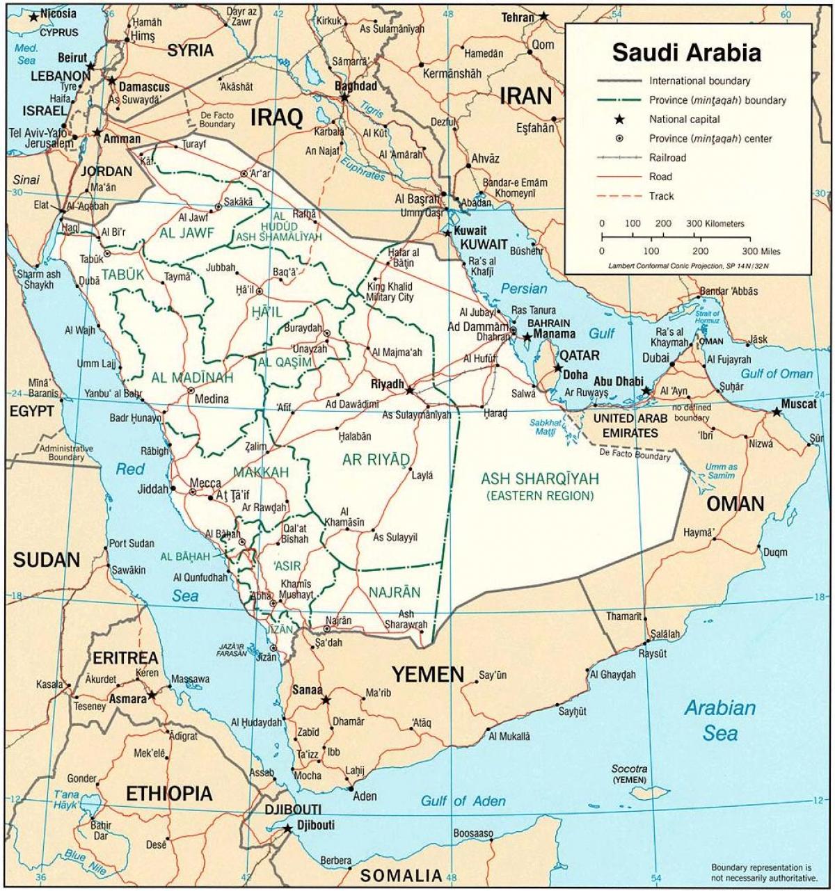 Kat jeyografik nan Arabi Saoudit sou entènèt