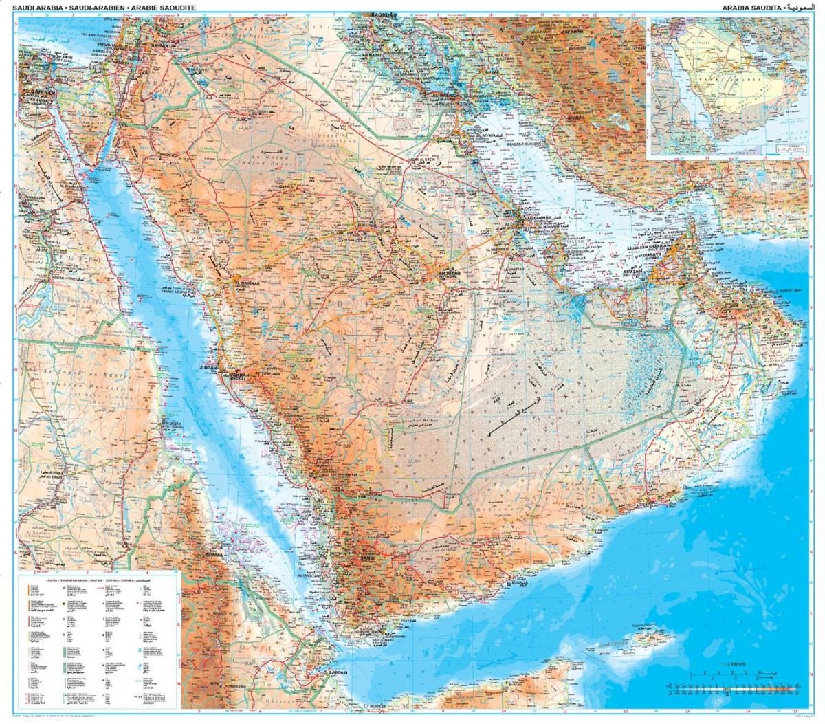 Kat jeyografik nan Arabi Saoudit topografik