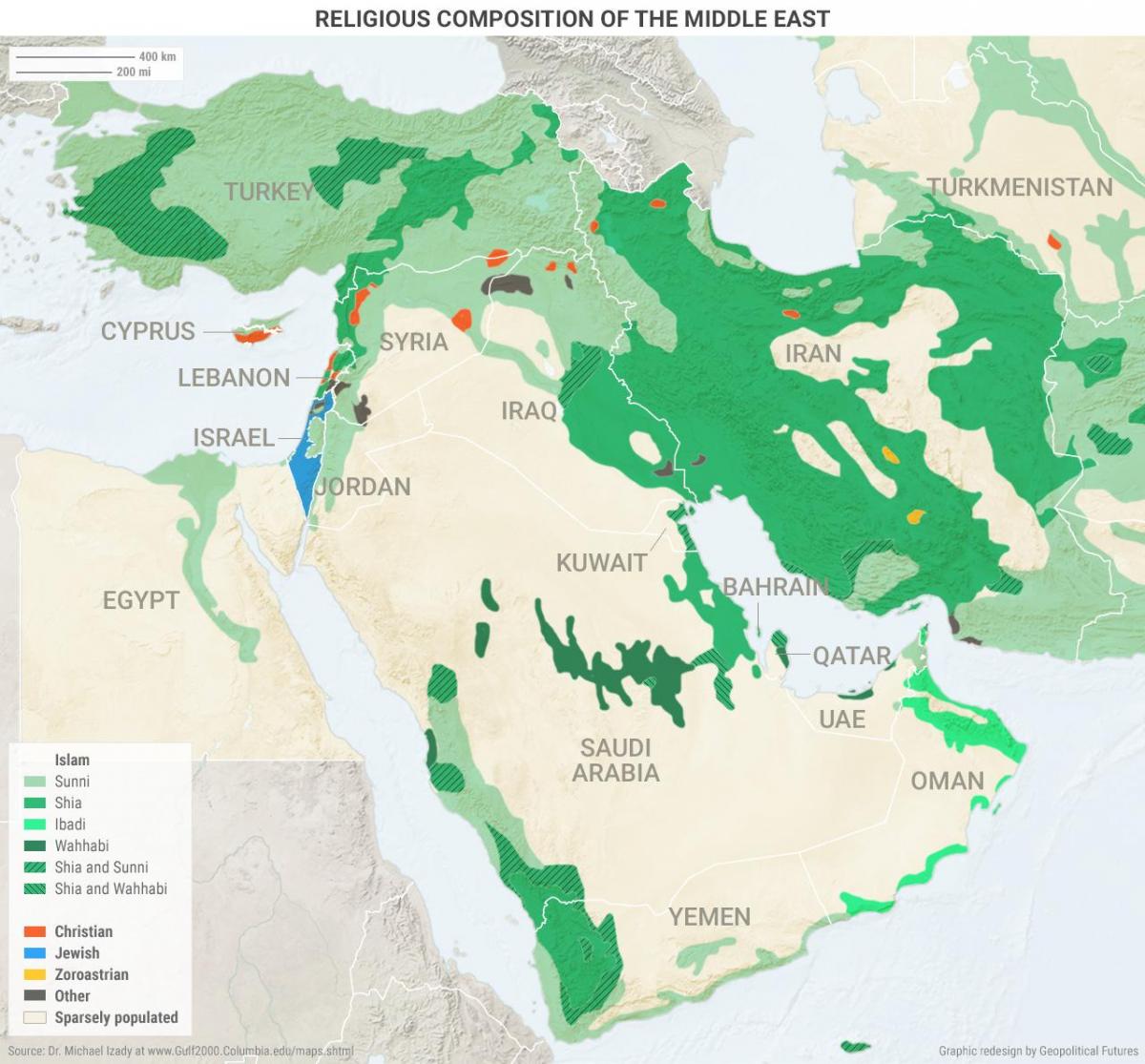 Kat jeyografik nan Arabi Saoudit relijyon