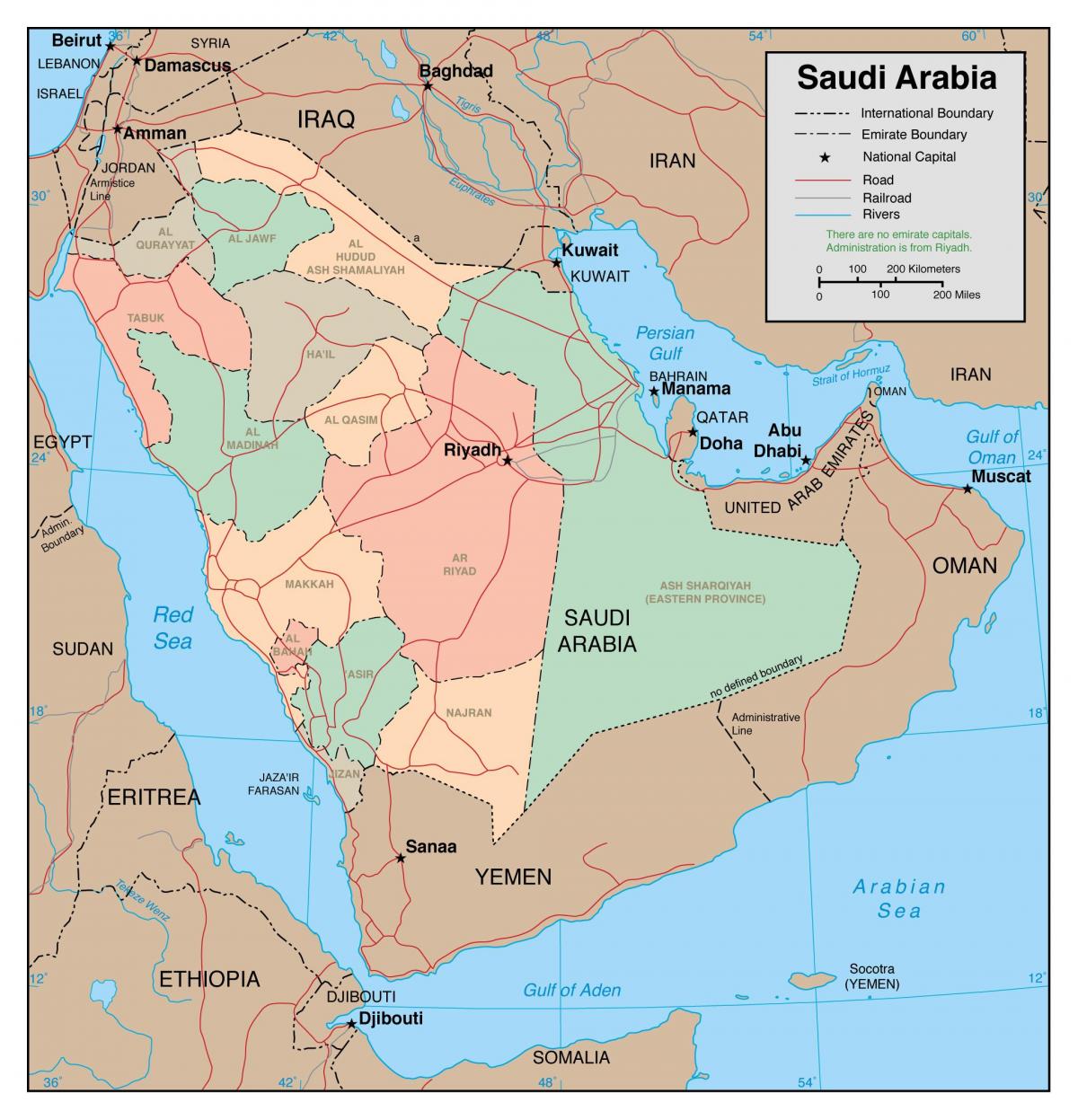 montre kat jeyografik nan Arabi Saoudit