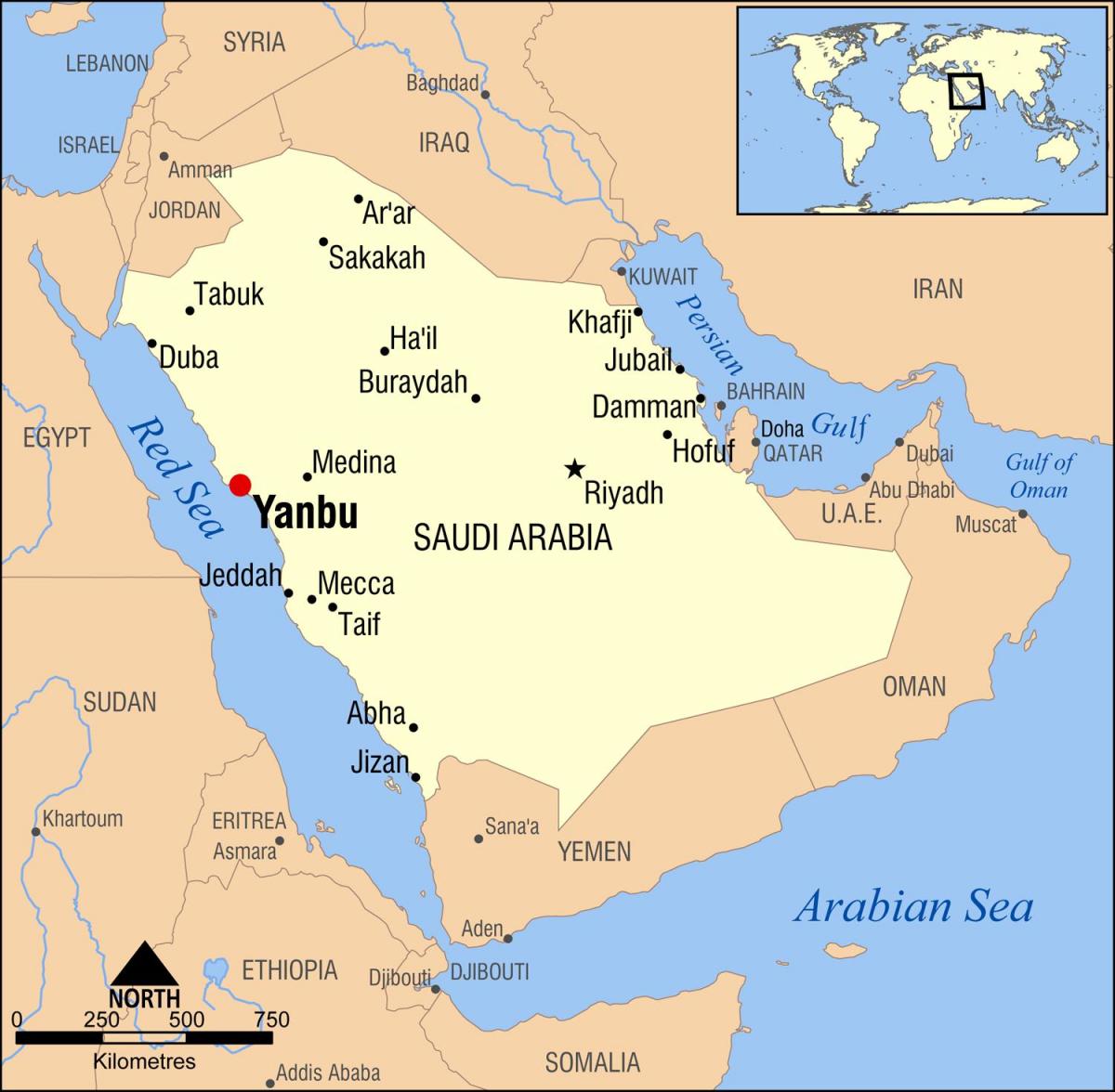 yanbu KSA kat jeyografik