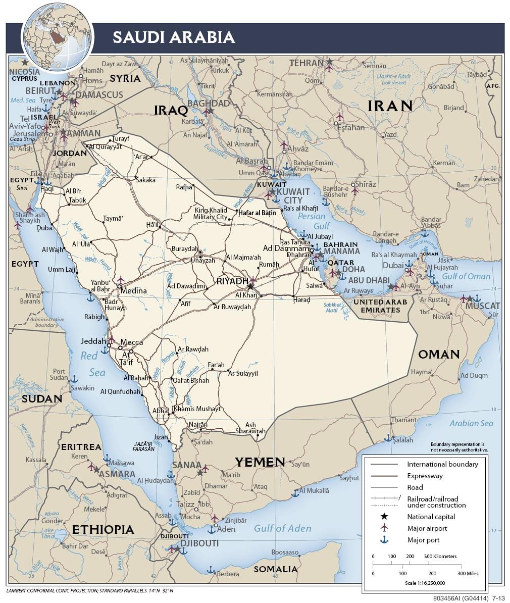 Kat jeyografik nan Arabi Saoudit pò