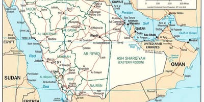 Kat jeyografik nan Arabi Saoudit ak vil non
