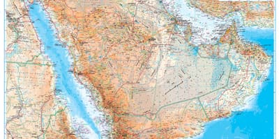 Kat jeyografik nan Arabi Saoudit topografik