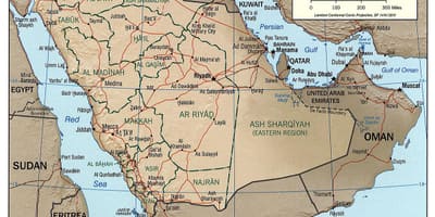 Kat jeyografik nan Arabi Saoudit gwo larivyè lefrat