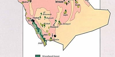 Kat jeyografik nan Arabi Saoudit resous natirèl