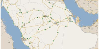 Kat jeyografik nan detay Arabi Saoudit