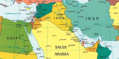 Kat jeyografik Arabi Saoudit peyi nan vwazinaj yo
