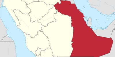 Kat jeyografik nan pati lès pwovens Arabi Saoudit